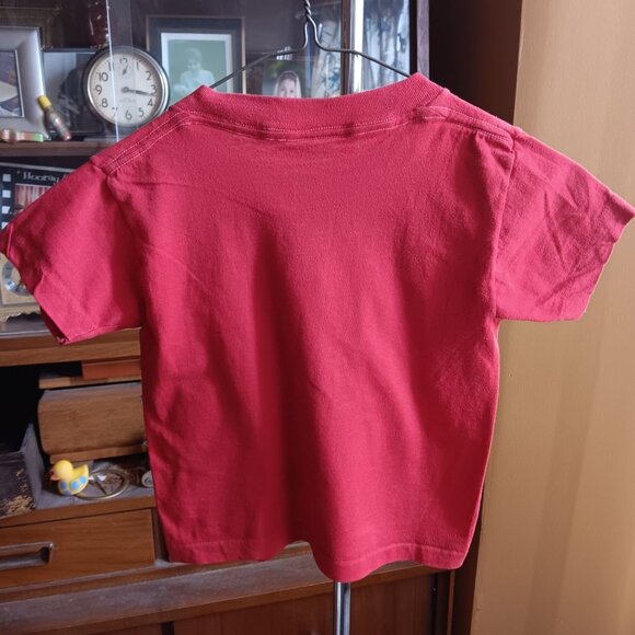Boys 5-6 Vintage T-shirt Single Stitch 1970's Red Cotton Crewneck Fruit Loom USA - Picture 4 of 5